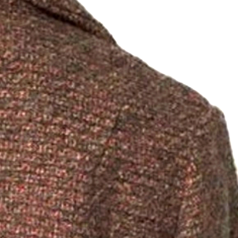 🍂 Vintage 1950's Brown Gold Sienna Tweed Open Front Jacket Blazer - M - Picture 7 of 9